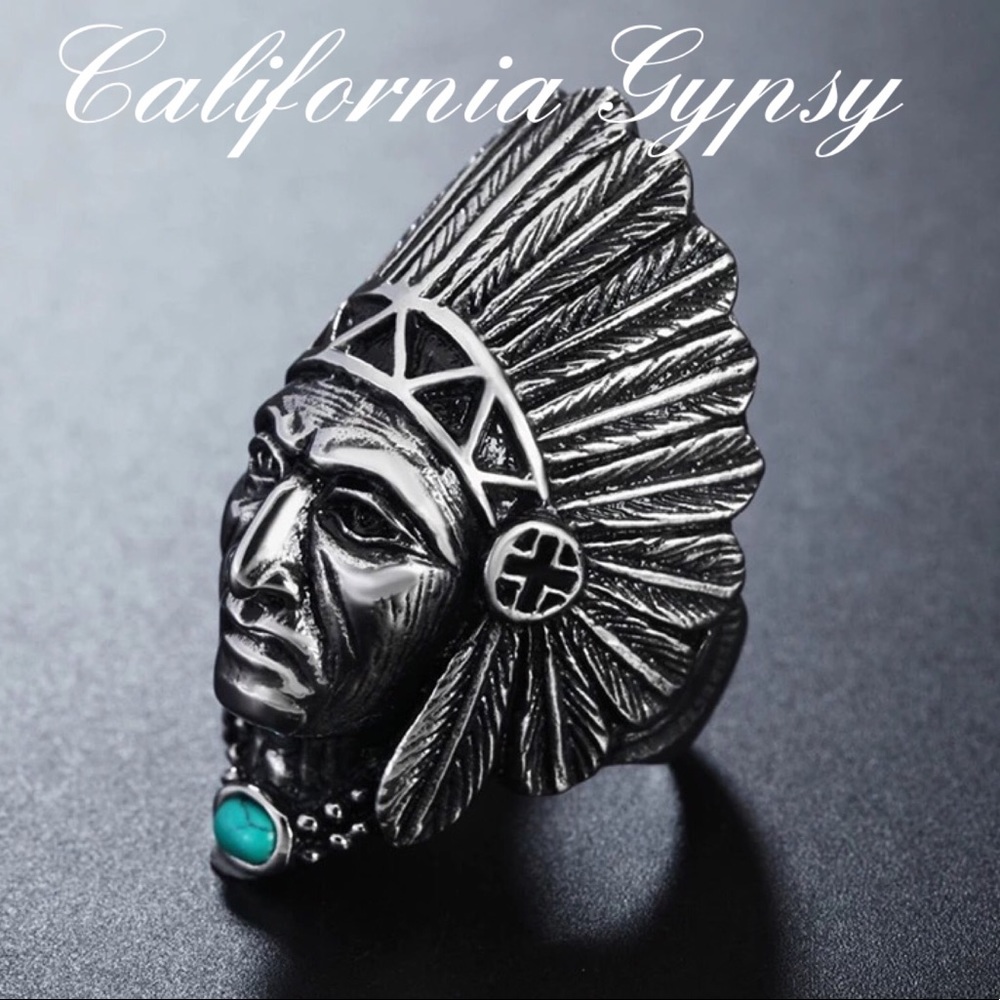 HP🎉Unisex Native American Indian Chief Ring - Picture 2 of 6